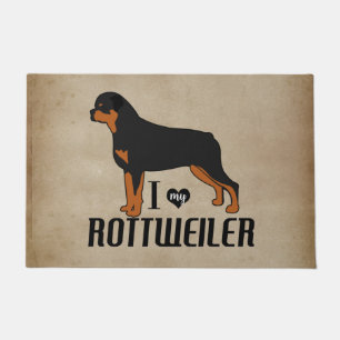 Ik hou van mijn rottweiler Dog Rustic Deurmat