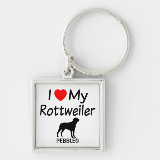 Ik hou van mijn rottweiler Dog Sleutelhanger (Voorkant)