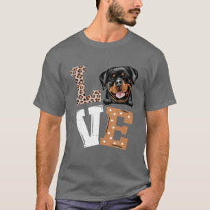 Ik hou van mijn rottweiler Funny Dog Lovers Leopar T-shirt