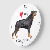 Ik hou van mijn rottweiler grote klok (Hoek)