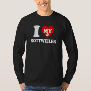 Ik hou van mijn Rottweiler Hondenras Kennel Dad Mo T-shirt