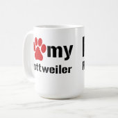 Ik hou van mijn rottweiler koffiemok (Voorkant links)