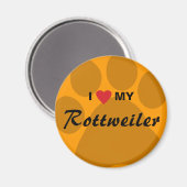 Ik hou van mijn rottweiler Pawprint Magneet (Voorkant / Achterkant)