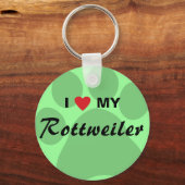 Ik hou van mijn rottweiler Pawprint Sleutelhanger (Voorkant)
