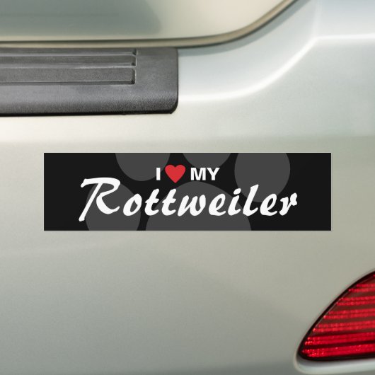 Ik hou van mijn rottweiler (Rottie) Breed Bumpersticker (Op auto)