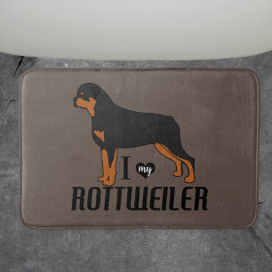 Ik hou van mijn rottweiler Rottie Dog Badmat