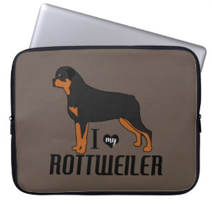 Ik hou van mijn rottweiler Rottie Dog Laptop Sleeve