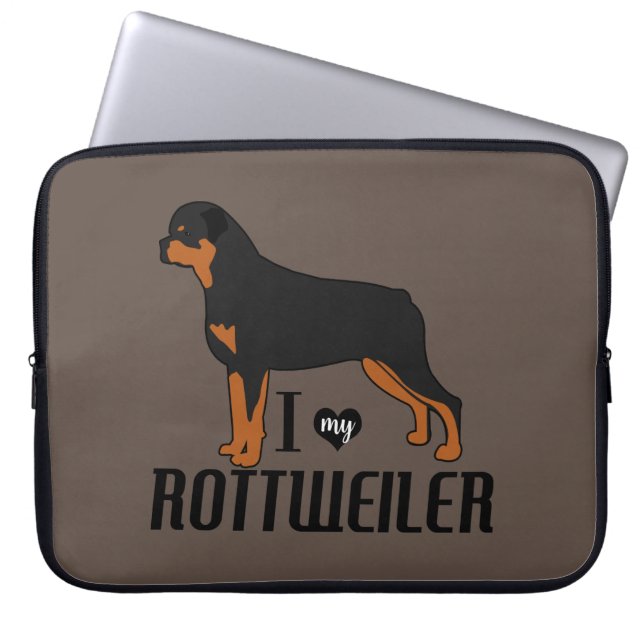 Ik hou van mijn rottweiler Rottie Dog Laptop Sleeve (Voorkant)