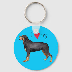 Ik hou van mijn rottweiler sleutelhanger