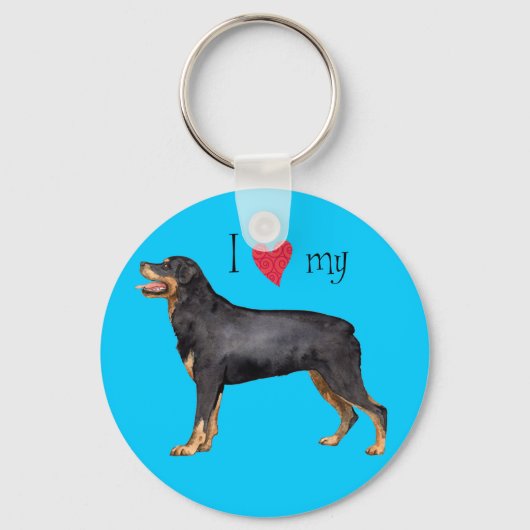 Ik hou van mijn rottweiler sleutelhanger (Voorkant)