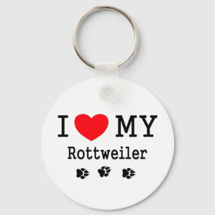 Ik hou van mijn rottweiler sleutelhanger