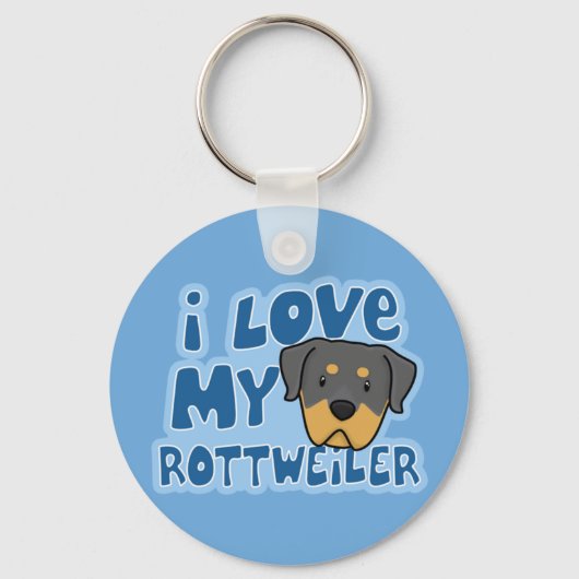Ik hou van mijn rottweiler-Sleutelhanger Sleutelhanger (Voorkant)