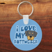 Ik hou van mijn rottweiler-Sleutelhanger Sleutelhanger (Voorkant)