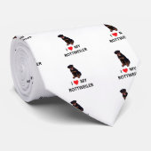 Ik hou van mijn rottweiler stropdas (Opgerold)