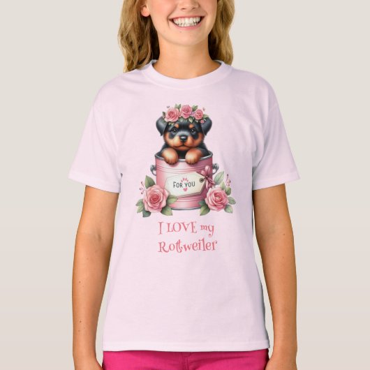 IK HOU VAN mijn Rottweiler T-shirt (Voorkant)