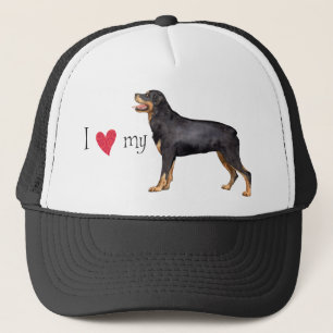 Ik hou van mijn rottweiler trucker pet