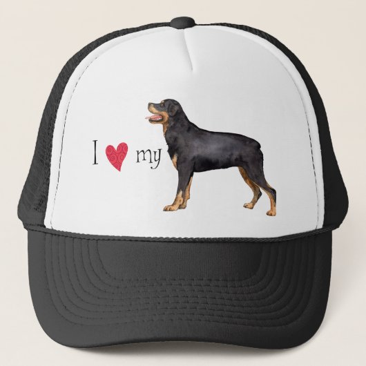 Ik hou van mijn rottweiler trucker pet (Voorkant)