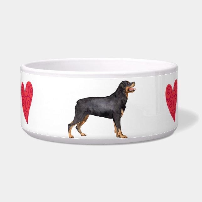 Ik hou van mijn rottweiler voerbakje (Rechts)