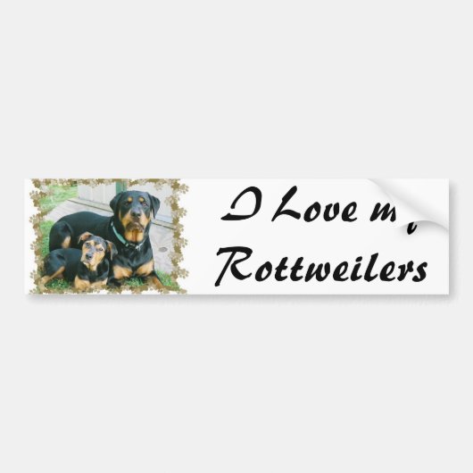 Ik hou van mijn rottweilers bumpersticker (Voorkant)