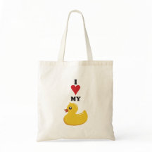 Ik hou van mijn Rubber Duck Canvas tas
