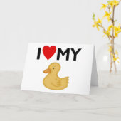 Ik hou van mijn Rubber Ducky Kaart (Gele Bloem)