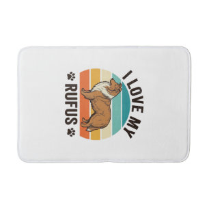 Ik hou van mijn Rufus Vintage-hondenontwerp_1 Badmat
