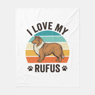 Ik hou van mijn Rufus Vintage-hondenontwerp_1 Fleece Deken