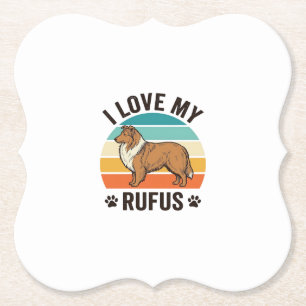 Ik hou van mijn Rufus Vintage-hondenontwerp_1 Kartonnen Onderzetters