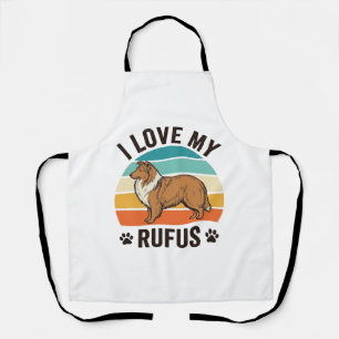 Ik hou van mijn Rufus Vintage-hondontwerp_1 Schort