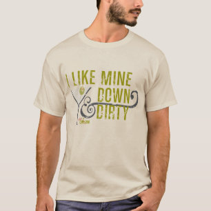Ik hou van mijn rug en vuil t-shirt