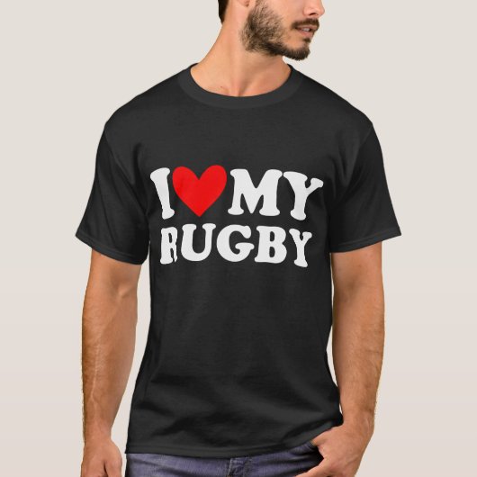 ik hou van mijn rugby t-shirt (Voorkant)