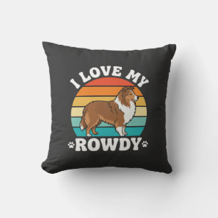 Ik hou van mijn rumoerige Sheltie Retro-hond Kussen