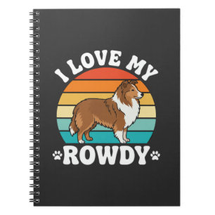 Ik hou van mijn rumoerige Sheltie Retro-hond Notitieboek