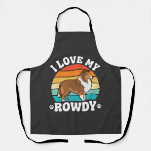 Ik hou van mijn rumoerige Sheltie Retro-hond Schort