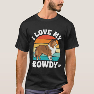 Ik hou van mijn rumoerige Sheltie Retro-hond T-shirt