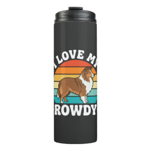 Ik hou van mijn rumoerige Sheltie Retro-hond Thermosbeker