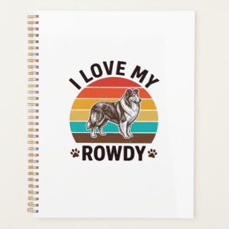 Ik hou van mijn rumoerige vintage Collie-hond ontw Planner