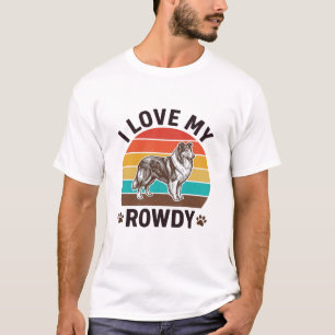 Ik hou van mijn rumoerige vintage collie hond ontw t-shirt