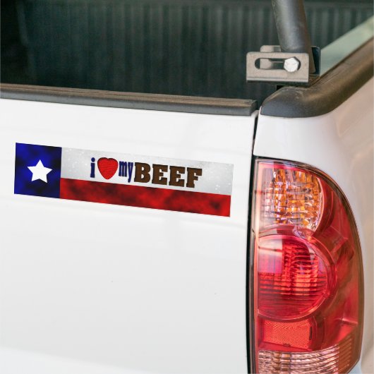 Ik hou van mijn rundvlees bumpersticker (Op Truck)