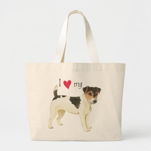 Ik hou van mijn Russell Terrier Grote Tote Bag (Voorkant)