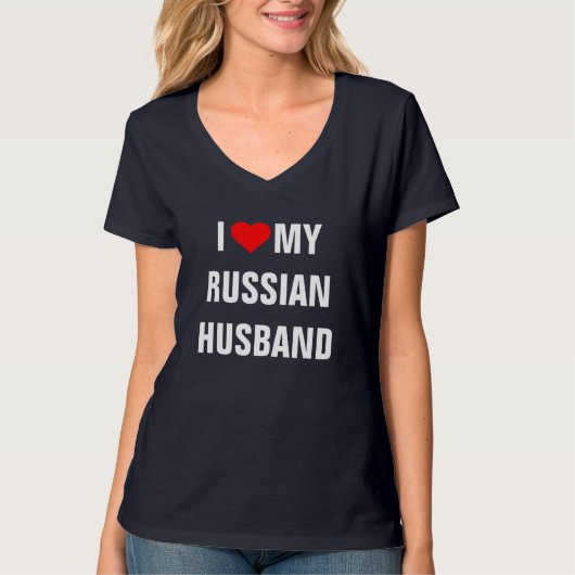 Ik hou van mijn Russische echtgenoot T-shirt (Voorkant)