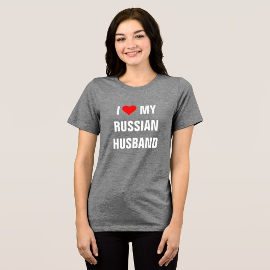 "Ik hou van mijn Russische man" T-shirt (Voorkant volledig)