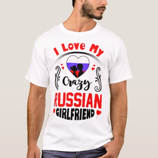 Ik hou van mijn Russische Vriendin Valentijn T-shirt (Voorkant)
