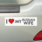 Ik hou van mijn Russische vrouw Bumber Sticker (Op auto)