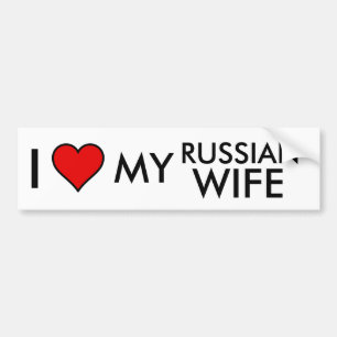 Ik hou van mijn Russische vrouw Bumber Sticker