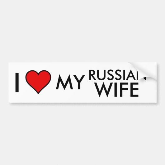 Ik hou van mijn Russische vrouw Bumber Sticker (Voorkant)