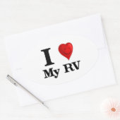 Ik hou van mijn RV Ovale Sticker (Envelop)