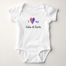 Ik hou van mijn Saba en Savta Baby Bodysuit