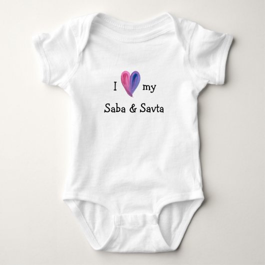 Ik hou van mijn Saba en Savta Baby Bodysuit (Voorkant)