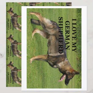 Ik hou van mijn sable duits herder plakboek papier